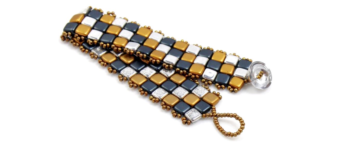 Image of Metallic Squares Bracelet