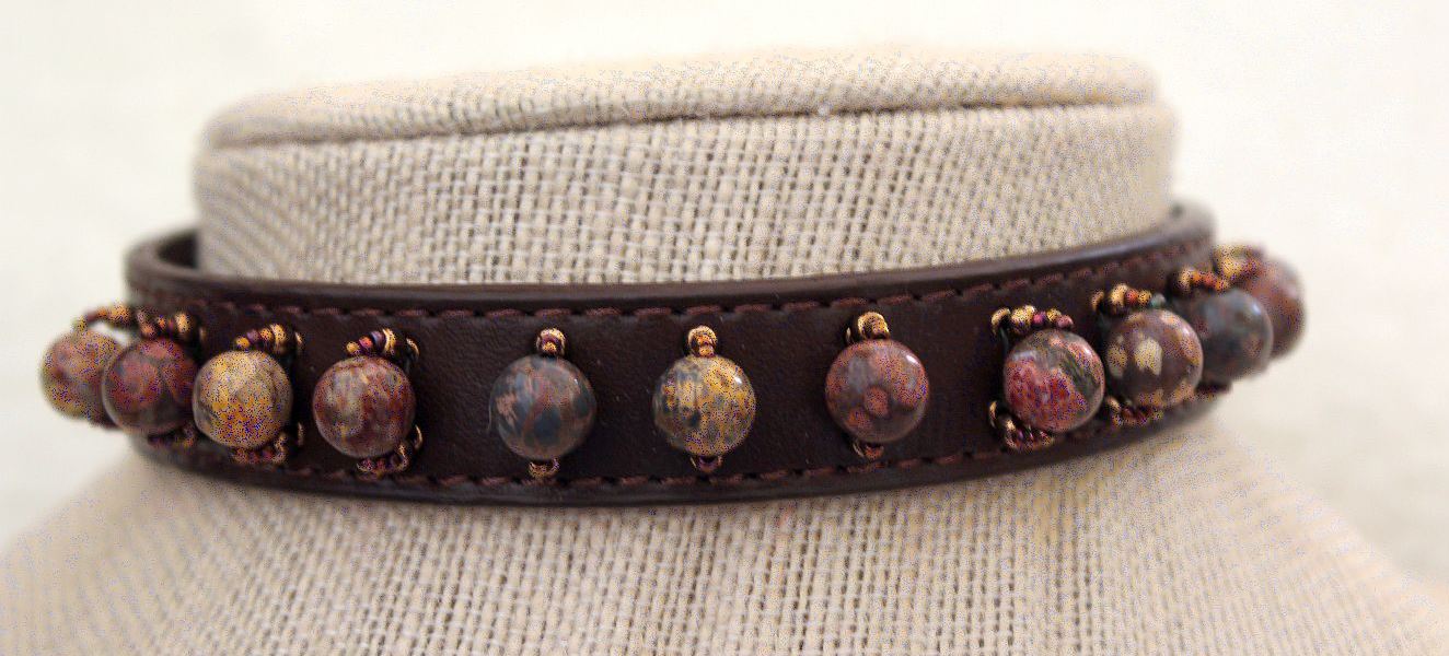 Leopard Jasper - Dog Collar