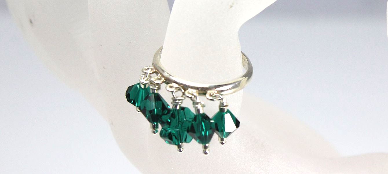Image of Dangling Emeralds Ring
