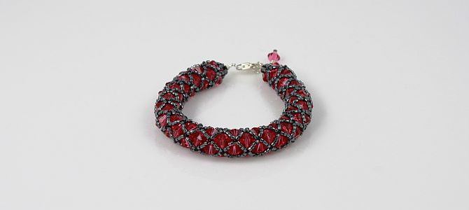 Image of Fuchsia Rope Sparkle Bracelet